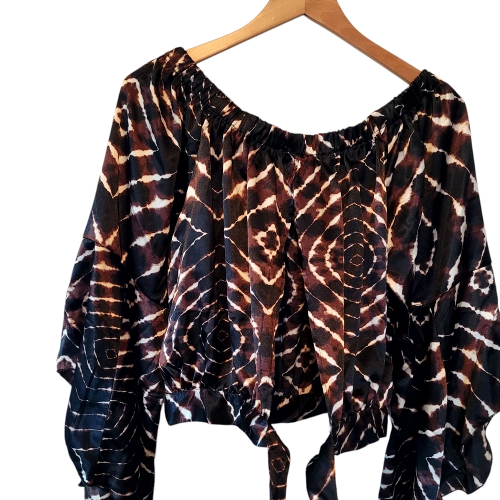 Bohemian Black and Brown Women's Top